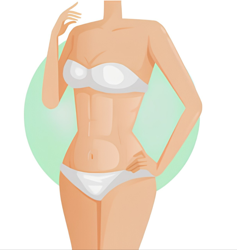 Illustrated body shape after a mommy makeover